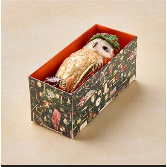 John Derian for Target 2025 Glass Owl Ornament Holiday NIB Laurel Crown‎ - Picture 5 of 9